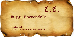Bugyi Barnabás névjegykártya