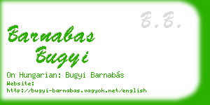 barnabas bugyi business card