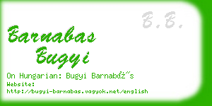 barnabas bugyi business card